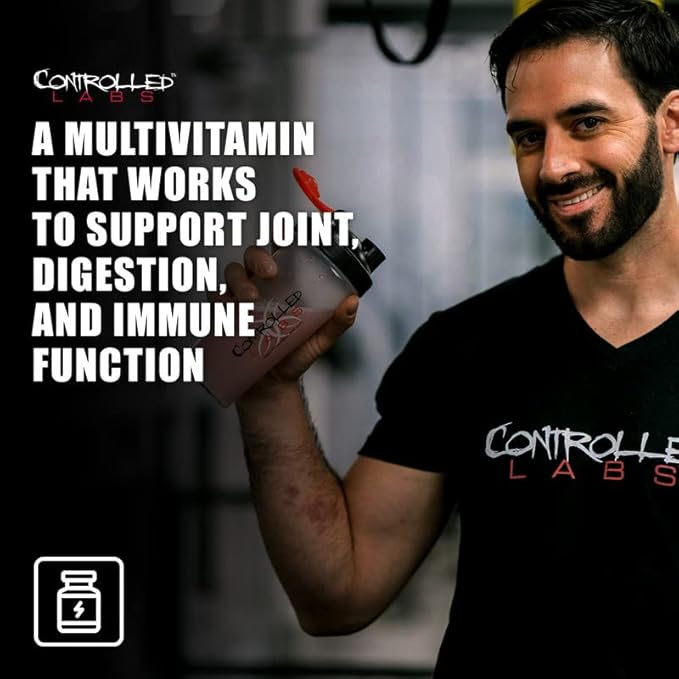 CONTROLLED LABS Orange Triad Daily Multivitamin, Iron Free Sports Supplement for Workout, Digestion, Immune, and Joints, 45 serv Muscle Building and Recovery Tablets