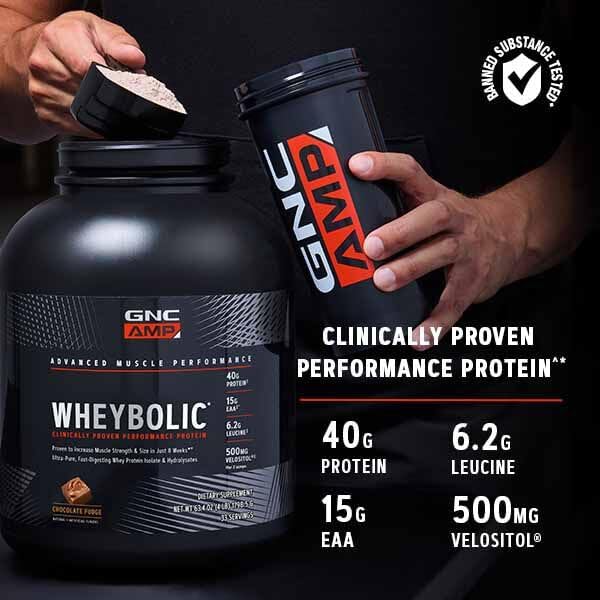 GNC AMP Wheybolic Whey Protein Powder Isolate with BCAA | Targeted Muscle Building and Workout Support Formula | Gluten Free | Fruity Crisps | 25 Servings