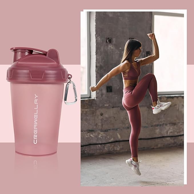 2 Pack Shaker Bottles for Protein Mixes, 17 oz Small Protein Shaker Bottle with Handle, Gym Shaker Cups with Blending Ball for Pre Workout, BPA-Free & Dishwasher Safe (Blue, Pink)