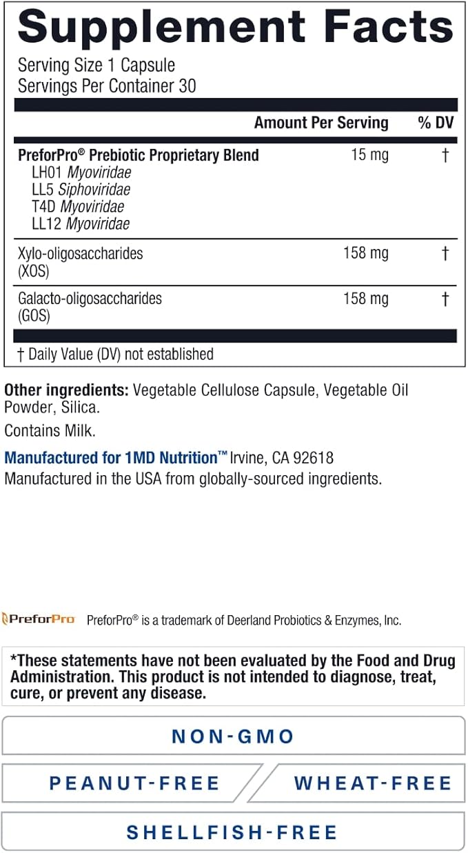 1MD Nutrition PreBioMD - Prebiotic with PreforPro® | Support Healthy Digestion and Beneficial Bacteria