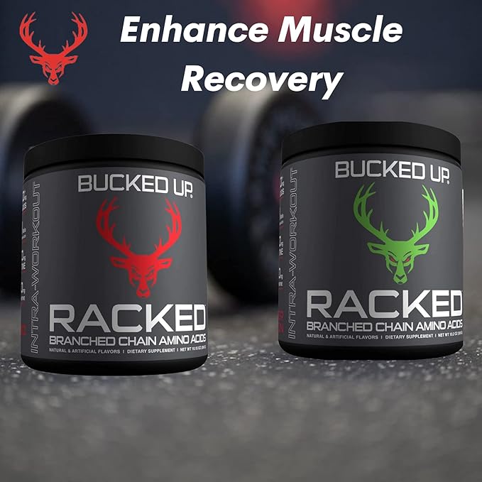 Bucked Up- BCAA RACKED™ Branch Chained Amino Acids | L-Carnitine, Acetyl L-Carnitine, GBB | Post Workout Recovery, Protein Synthesis, Lean Muscle BCAAs That You Can Feel! 30 Servings (Watermelon)
