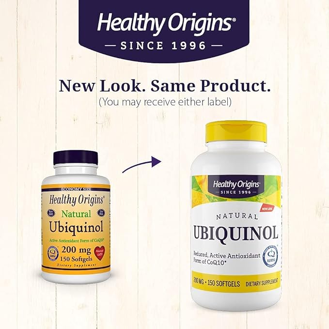 Healthy Origins Ubiquinol (Active Form of CoQ10), 200 mg - Activated Form of CoQ10 - Kaneka Ubiquinol Supplements for Heart Health & Antioxidant Support - Gluten-Free & Non-GMO - 150 Softgels