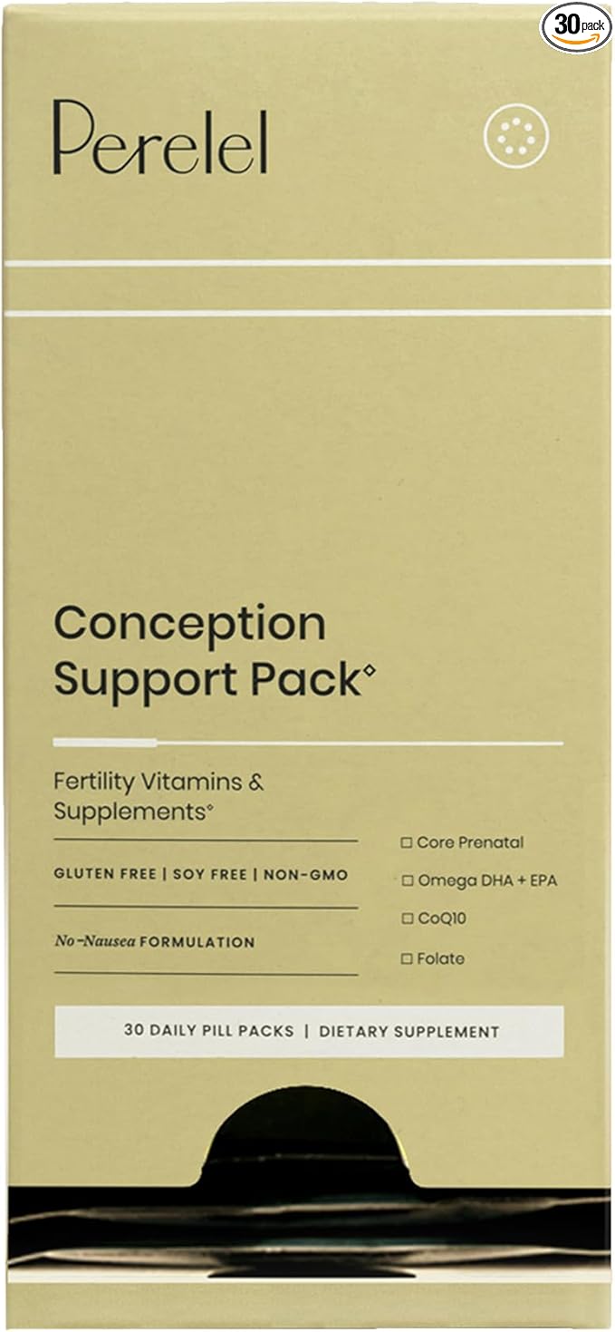 Perelel - Conception Support Pack - Prenatal DHA Omega 3 Vitamins for Women, Family Planning + Fertility Support* - Gluten, Dairy and Soy-Free + Non-GMO (30 Daily Pill Packs)