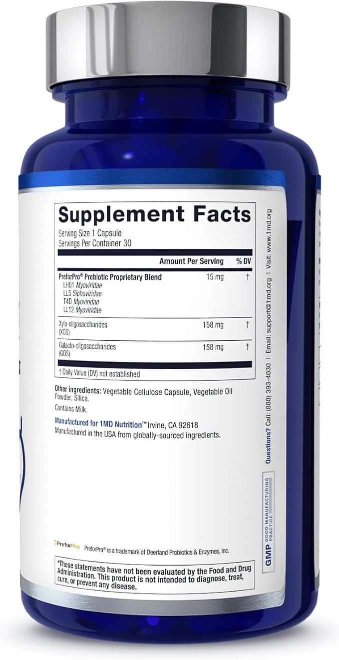 1MD Nutrition PreBioMD - Prebiotic with PreforPro® | Support Healthy Digestion and Beneficial Bacteria