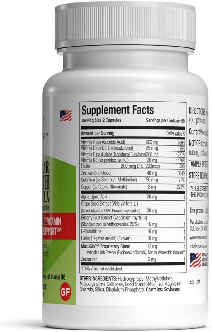 – Macular Health Formula – 120 Capsules – Complete Nutritional Supplement for Eye Health - Contains Lutein, Zeaxanthin, Vitamin C, D, E & B6-2-Pack-VitarraWellness