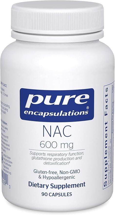 Pure Encapsulations NAC 600 mg - NAC Supplement for Lung Health & Immune Support, Liver Support & Antioxidants* - with Freeform N-Acetyl-L-Cysteine - 90 Capsules
