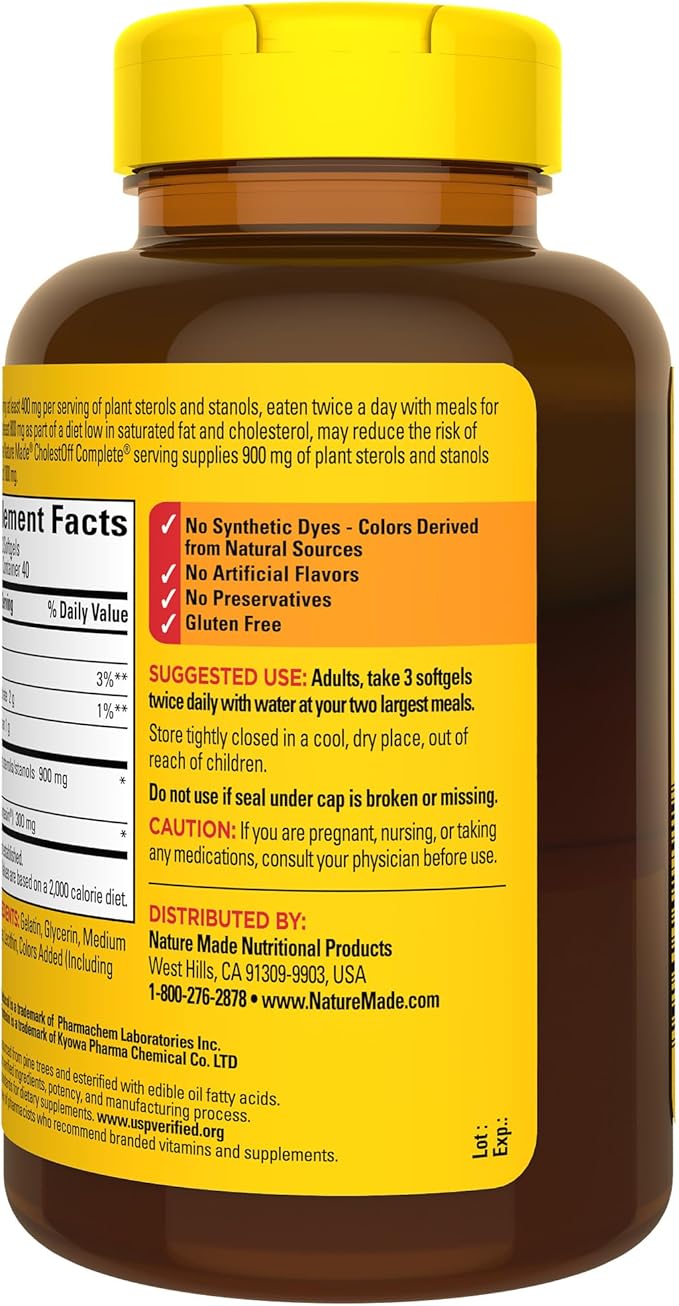 Nature Made CholestOff Complete, 120 Softgels, 20 Day Supply