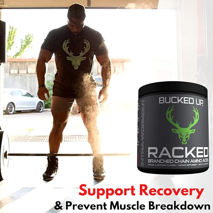 Bucked Up- BCAA RACKED™ Branch Chained Amino Acids | L-Carnitine, Acetyl L-Carnitine, GBB | Post Workout Recovery, Protein Synthesis, Lean Muscle BCAAs That You Can Feel! 30 Servings (Watermelon)