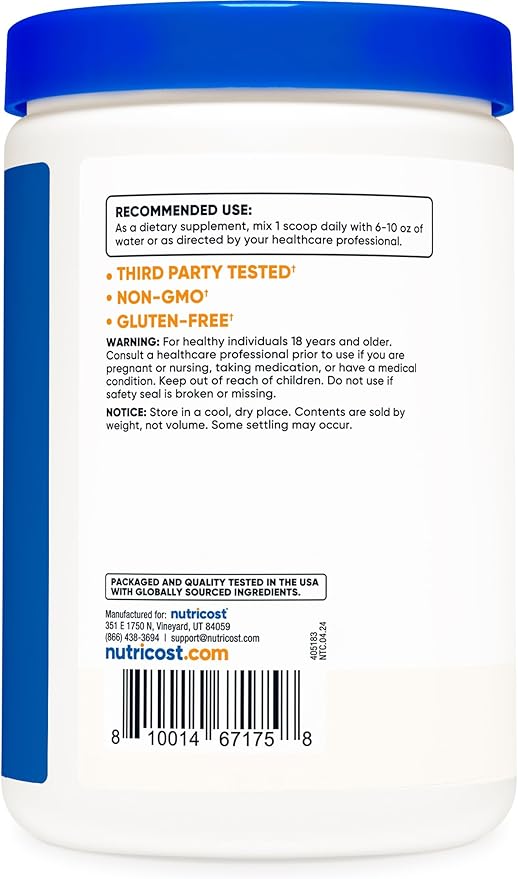 Nutricost Inositol Powder 1LB (454 Grams) - Gluten Free, Non-GMO