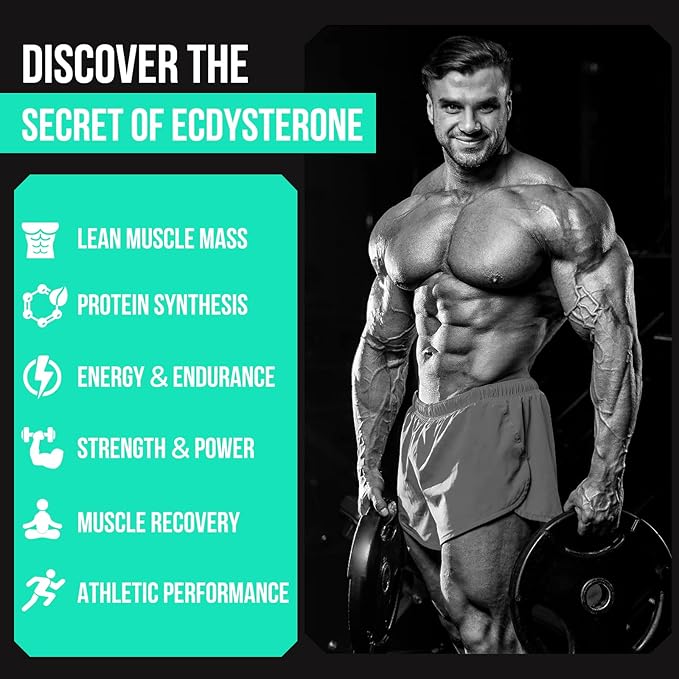 1200MG Beta Ecdysterone Supplement, 98% Maximum Purity Ecdysterone Supplements for Lean Muscle Mass, Athletic Performance & Strength, 120 Capsules