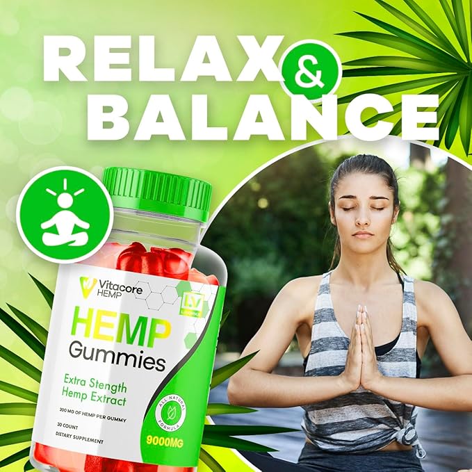 1 Pack - Vitacore Gummies - Vitacore Hemp 30 Gummies for 1 Month, Vitacore Hemp Gummies 9000 MG Per Bottle, Vitacore Gummies Me with Great Taste, Vita Core Gummies.