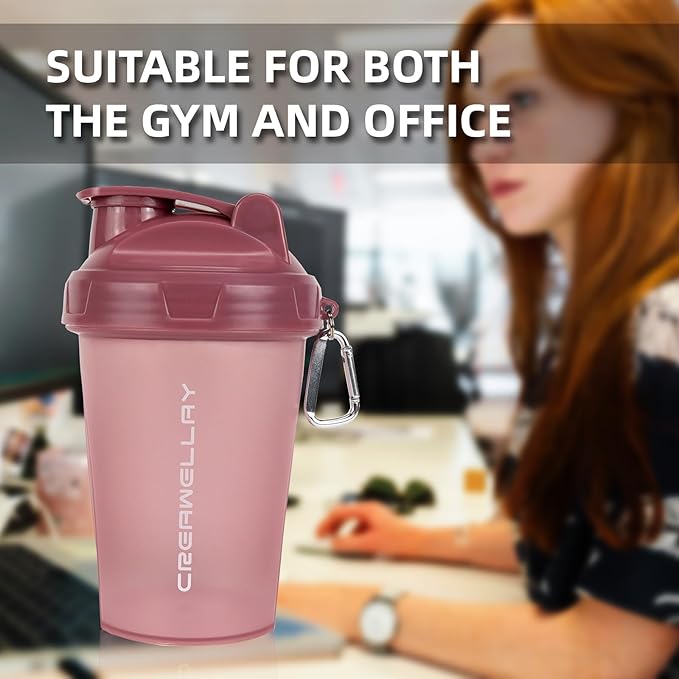 2 Pack Shaker Bottles for Protein Mixes, 17 oz Small Protein Shaker Bottle with Handle, Gym Shaker Cups with Blending Ball for Pre Workout, BPA-Free & Dishwasher Safe (Blue, Pink)