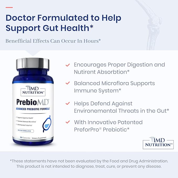 1MD Nutrition PreBioMD - Prebiotic with PreforPro® | Support Healthy Digestion and Beneficial Bacteria