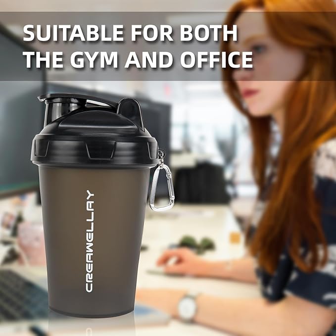2 Pack Shaker Bottles for Protein Mixes, 17 oz Small Protein Shaker Bottle with Handle, Gym Shaker Cups with Blending Ball for Pre Workout, BPA-Free & Dishwasher Safe (Black, Blue)