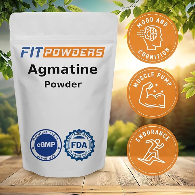 Agmatine Sulfate Powder 100 Grams (Multiple Sizes) Strength and Pump (Nitric Oxide) 100% Pure Agmatine Powder, Vegan, Gluten-Free