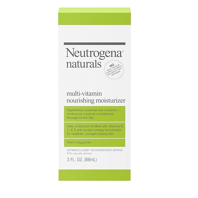Neutrogena Naturals Multi-Vitamin Nourishing Daily Face Moisturizer with Antioxidant Bionutrients & Vitamins B, C & E, Non-Comedogenic & Sulfate-, Paraben-, Phthalate- & Dye-Free, 3 fl. oz