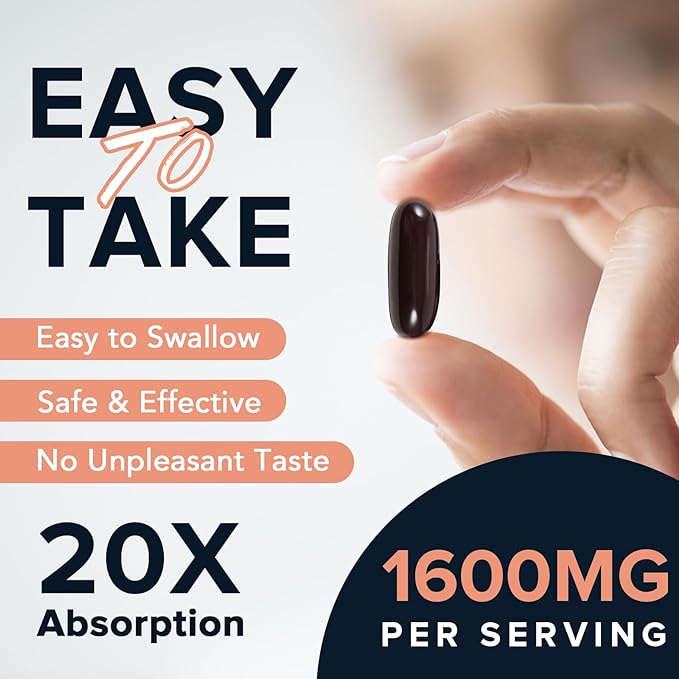 1600 mg Liposomal NAD Supplement, 98% Pure NAD+ Supplement, Superior Absorption, Alternative to Nicotinamide Riboside or NADH to Boost NAD+ for Aging Defense, Energy, Longevity,60 Softgels