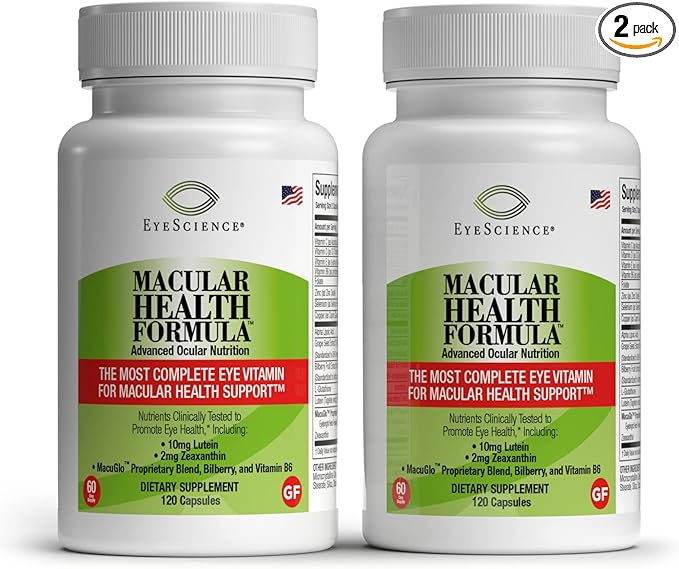 – Macular Health Formula – 120 Capsules – Complete Nutritional Supplement for Eye Health - Contains Lutein, Zeaxanthin, Vitamin C, D, E & B6-2-Pack-VitarraWellness