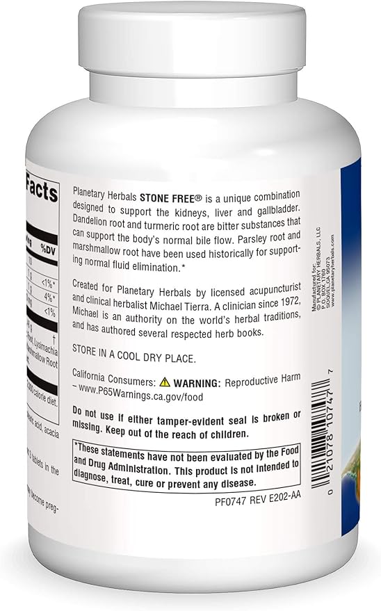 PLANETARY HERBALS Stone Free, Herbal Support for Kidney and Gallbladder, 270 Count