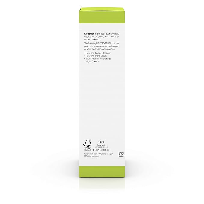 Neutrogena Naturals Multi-Vitamin Nourishing Daily Face Moisturizer with Antioxidant Bionutrients & Vitamins B, C & E, Non-Comedogenic & Sulfate-, Paraben-, Phthalate- & Dye-Free, 3 fl. oz