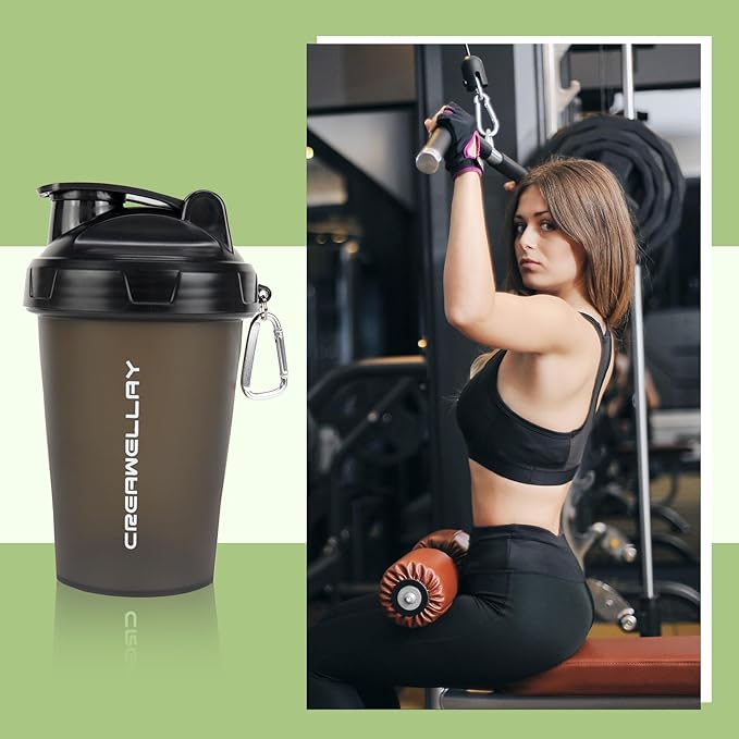 2 Pack Shaker Bottles for Protein Mixes, 17 oz Small Protein Shaker Bottle with Handle, Gym Shaker Cups with Blending Ball for Pre Workout, BPA-Free & Dishwasher Safe (Black, Blue)