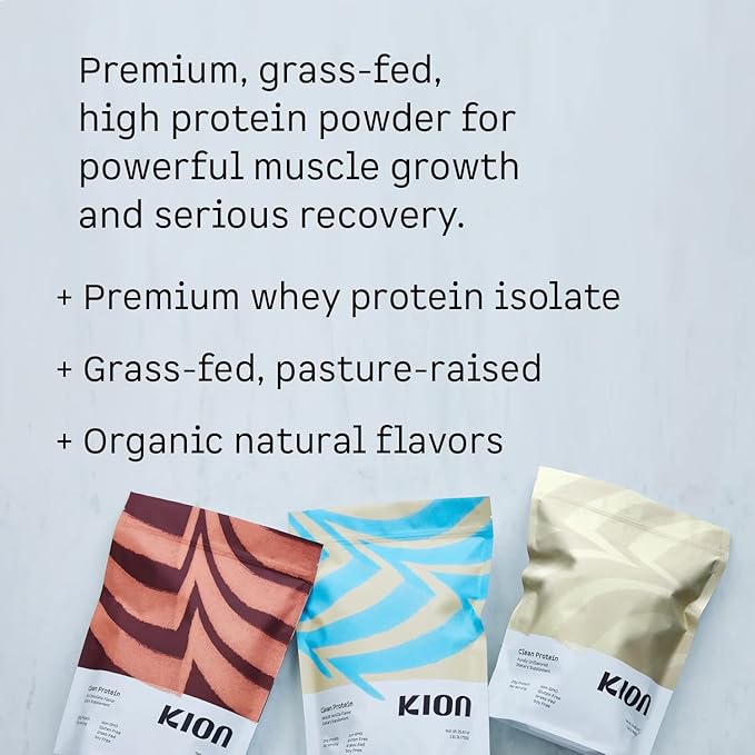 Kion Clean Protein | Grass-Fed & Pasture-Raised Whey Isolate Protein Powder | Smooth Vanilla | 30 Servings