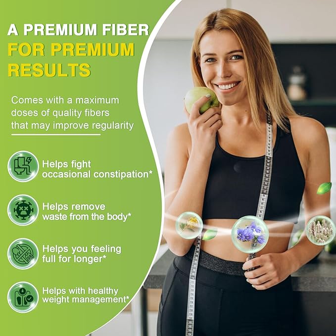 Probiotics for Women & Men Digestive Health with Prebiotic Fiber - Fiber Supplement with 60 Billion Probiotic for Regularity & Gut Cleanse - Supports Occasional Constipation - 120 Veggie Capsules