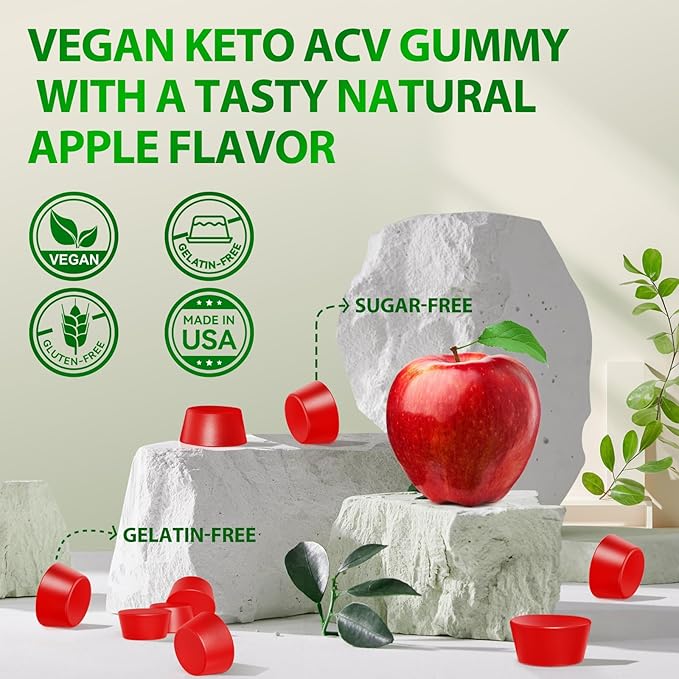 3 Pack Keto ACV Gummies Keto Gummies Advanced Formula ACV Keto Gummies with B12 Pomegranate Beet Juice-Non GMO Vegan 180 Gummies