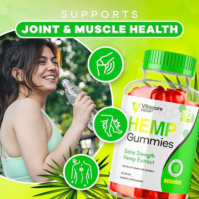 1 Pack - Vitacore Gummies - Vitacore Hemp 30 Gummies for 1 Month, Vitacore Hemp Gummies 9000 MG Per Bottle, Vitacore Gummies Me with Great Taste, Vita Core Gummies.
