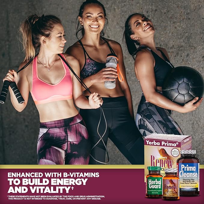 Yerba Prima Women’s Renew Internal Cleansing System - 30 Day Cleanse and Detox Kit - Female Detoxifying Herbal Support Supplements