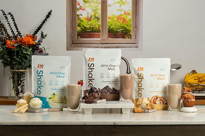 310 Nutrition – All-In-One Meal Replacement Shake - New Formula with Fiber Rich Vegan Superfood Blend - Natural Sweeteners - Low Carb Shake, Keto & Paleo Friendly - Gluten Free - 26 Essential Vitamins