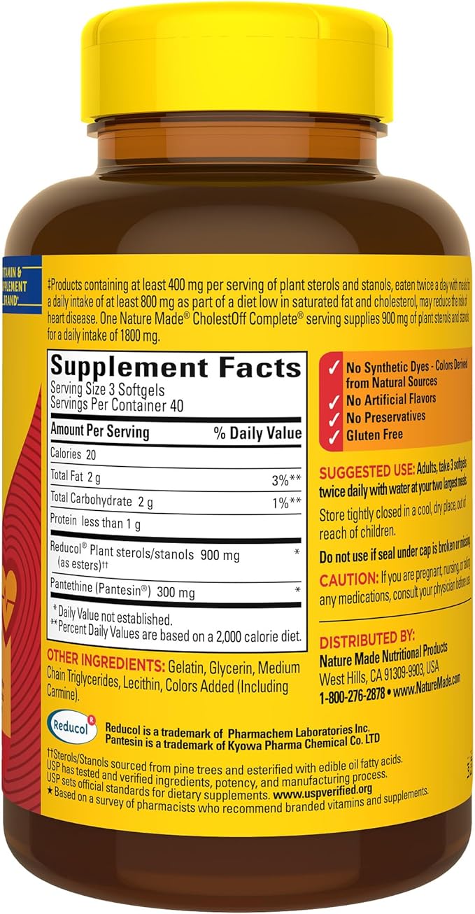 Nature Made CholestOff Complete, 120 Softgels, 20 Day Supply