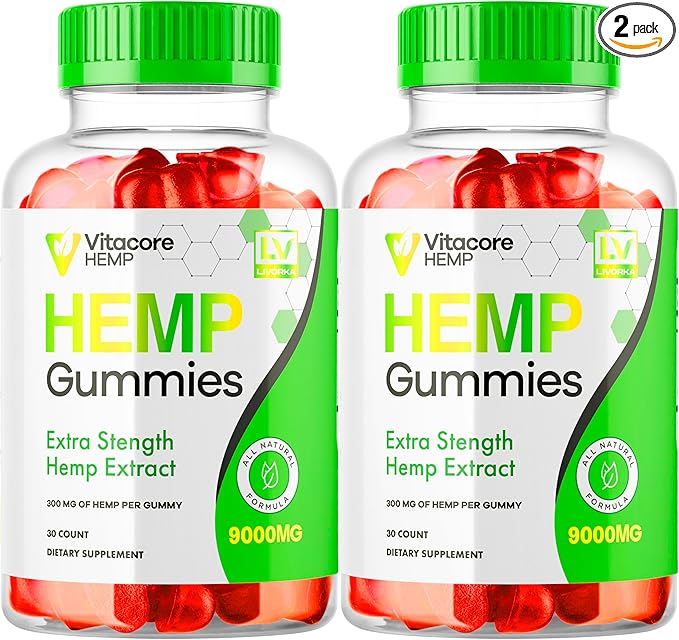 2 Pack - Vitacore Gummies - Vitacore Hemp 60 Gummies for 2 Months, Vitacore Hemp Gummies 9000 MG Per Bottle, Vitacore Gummies Me with Great Taste, Vita Core Gummies.