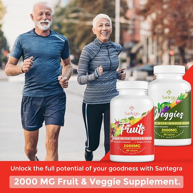 2000 MG Fruits and Vegetables Supplements, Natural Balance Over 35+ Fruits and Vegetables, 100% Whole Food Superfoods Fruit and Veggies Supplement, Energy Balance, Sugar-Free, Vegan, 120 Tablets