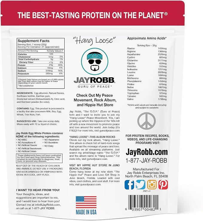 Jay Robb Strawberry Egg White Protein Powder, Low Carb, Keto, Vegetarian, Gluten Free, Lactose Free, No Sugar Added, No Fat, No Soy, Nothing Artificial, Non-GMO, Best-Tasting, (24 oz, Strawberry)