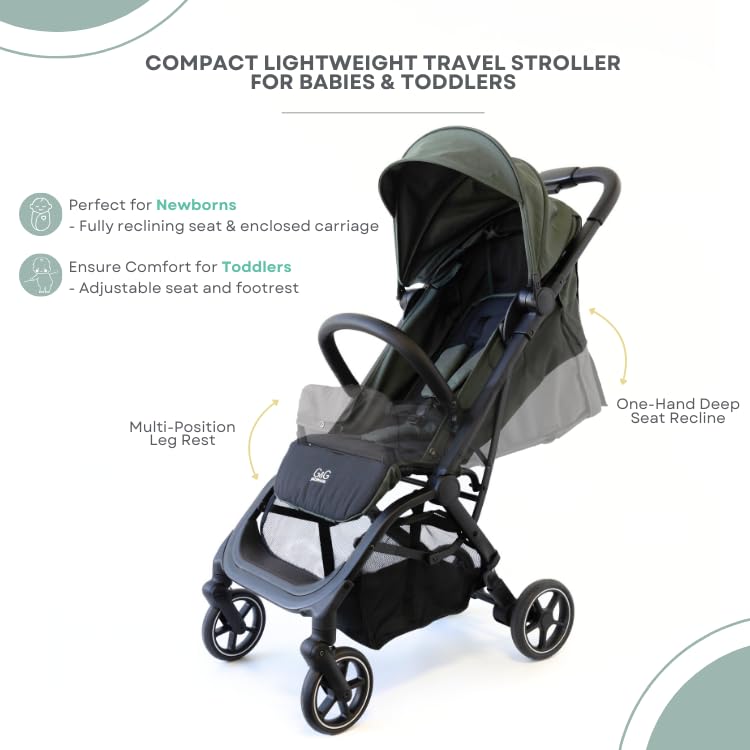 Guzzie+Guss Oxygen v2 Lightweight Stroller & Universal Cup Holder Bundle – Compact, Travel-Friendly Baby Stroller with Easy Fold Design + Adjustable Drink Holder for Strollers, Bikes, and More