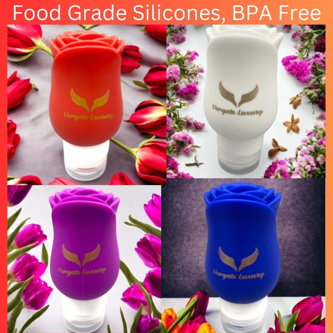 -3oz Travel Toiletry Bottles - Travel Containers for Toiletries Leak proof - Toiletry Bottles - Travel Size Containers - TSA Approved Travel Bottles - 3oz Silicone 4pcs