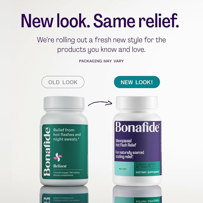 Relizen by Bonafide. Relief from Menopausal Hot Flashes & Night Sweats. — 3-Month Supply (180 Tablets)-VitarraWellness