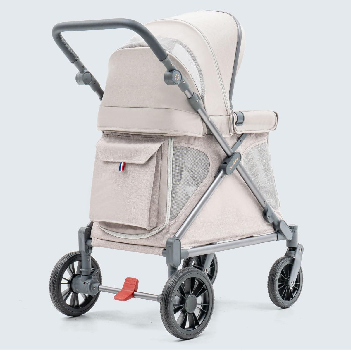 Familidoo Q1 Multi-Use Kids Wagon Stroller – Foldable, Lightweight & All-Terrain for Kids & Pets – 5-Point Safety Harness, Rain Cover & Compact Travel Design – Supports Up to 132 lbs (Ash Rose)