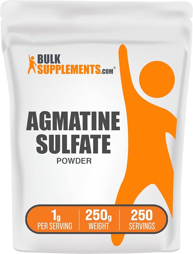 BulkSupplements.com Agmatine Sulfate Powder - Nitric Oxide Supplement, Agmatine Sulfate 1000mg - Unflavored & Gluten Free, 1000mg per Serving, 250g (8.8 oz) (Pack of 1)