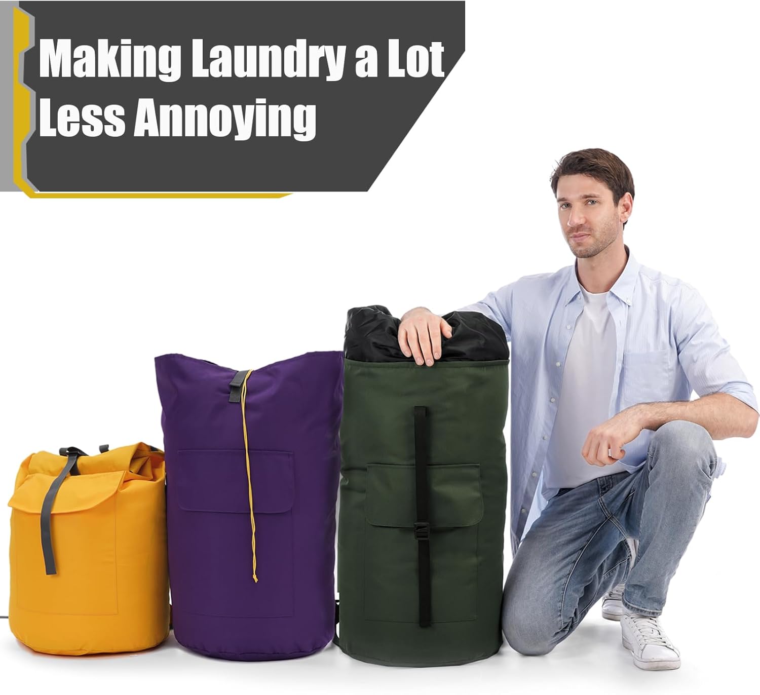 Laundry Bag, Extra Large Laundry Bags for College, Laundry Bag with Straps, Dorm Room Essentials, Laundry Duffle Bag, Dirty Clothes Bag, Laundry Bags for Travel, College Dorm Essentials for Guys