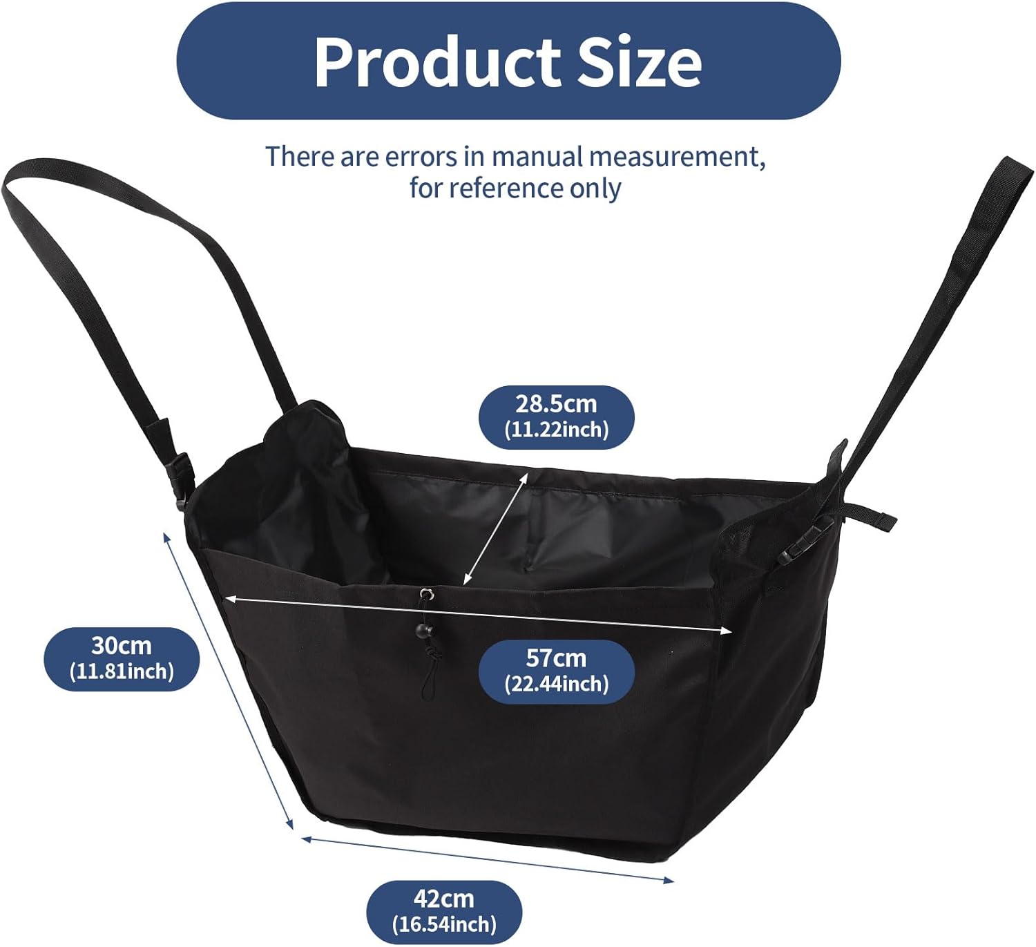 Car Seat Organizer - Large Capacity Passenger Seat Storage Travel Bag, Portable, Foldable and Collapsible Miscellaneous Car Hanging Bag, Shopping Shoulder Bag, Reusable Tote with Drawstrings