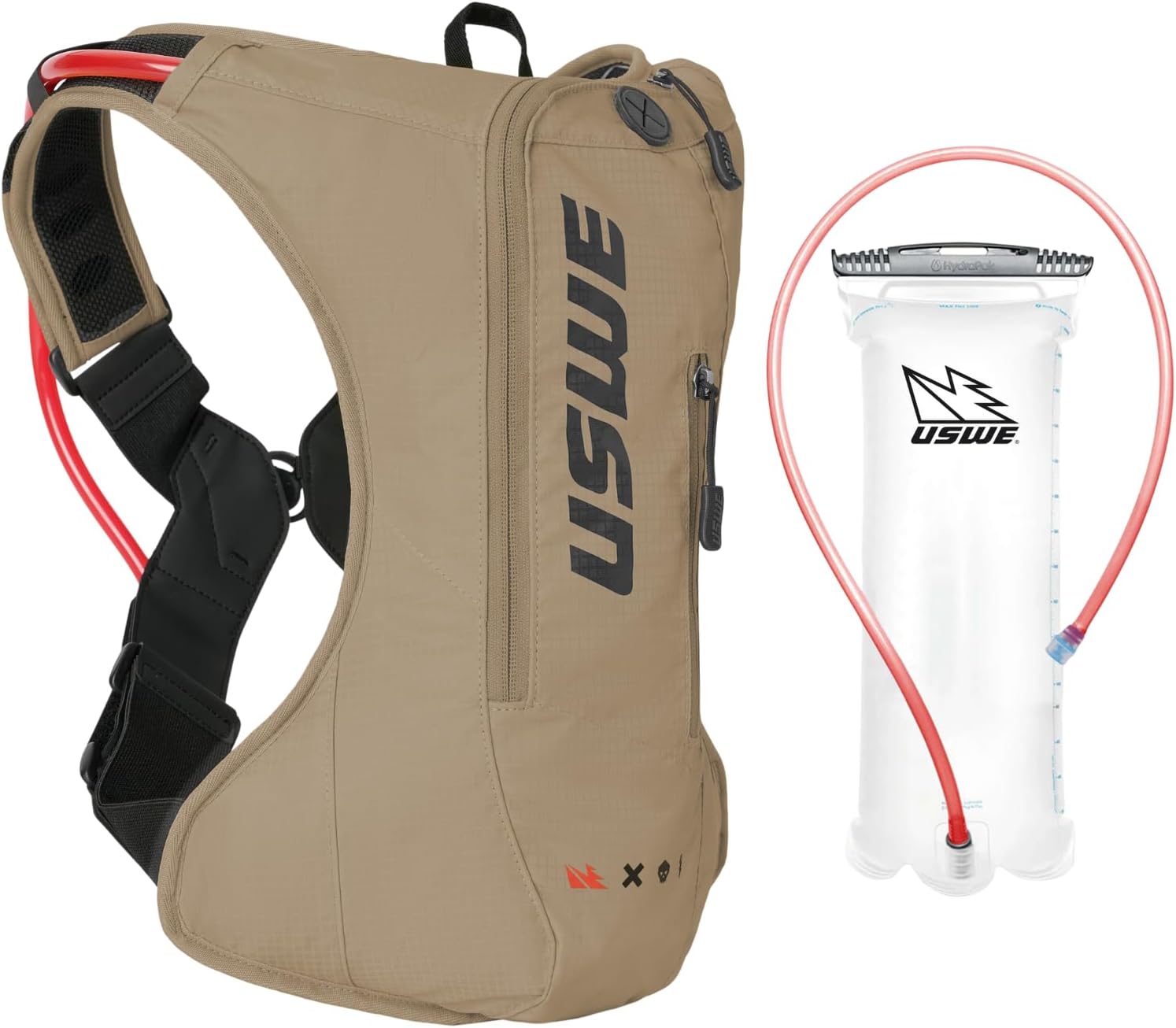 USWE Outlander Moto Hydration Pack, Running, Hiking Hydration Backpack with Water Bladder, Hydropack for Men and Women, Backpack Gear and Equipment for Cycling, MTB