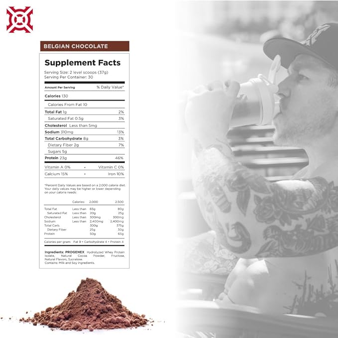 Progenex® Recovery | Best Post Workout Supplement | Hydrolyzed Whey Protein Shake Drink Mix | Help Sore Muscles | Tastes Great | Incredible Results | 30 Servings, Belgian Chocolate-VitarraWellness