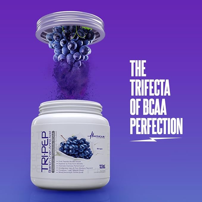 Metabolic Nutrition | TRIPEP - Tri-Peptide Branch Chain Amino Acid, BCAA Powder, Pre Intra Post Workout Supplement | Watermelon, 400 Grams (40 Servings)