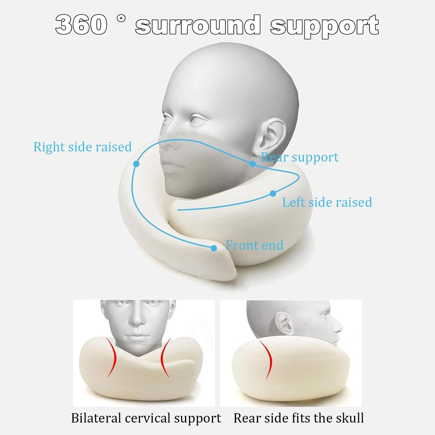 Travel Pillow, Travel Neck Pillow, 360 Degree Comfort and Breathability, Airplane Travel Neck Pillow, Stowable U-Shaped Pillow (Peach)