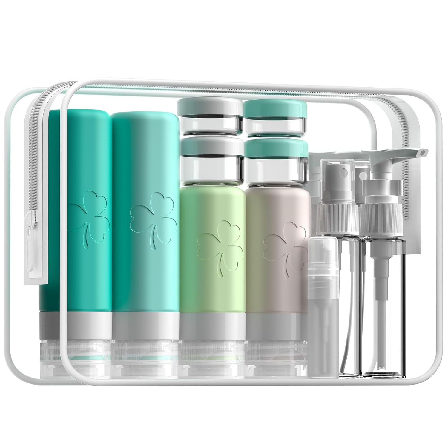 INSFIT Travel Bottles for Toiletries 23pack, TSA Approved Travel Size Toiletries, Airplane Essentials for Creams, Shampoo, Cosmetic Liquids