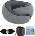 Travel Pillow, Travel Neck Pillow, 360 Degree Comfort and Breathability, Airplane Travel Neck Pillow, Stowable U-Shaped Pillow (Grey)