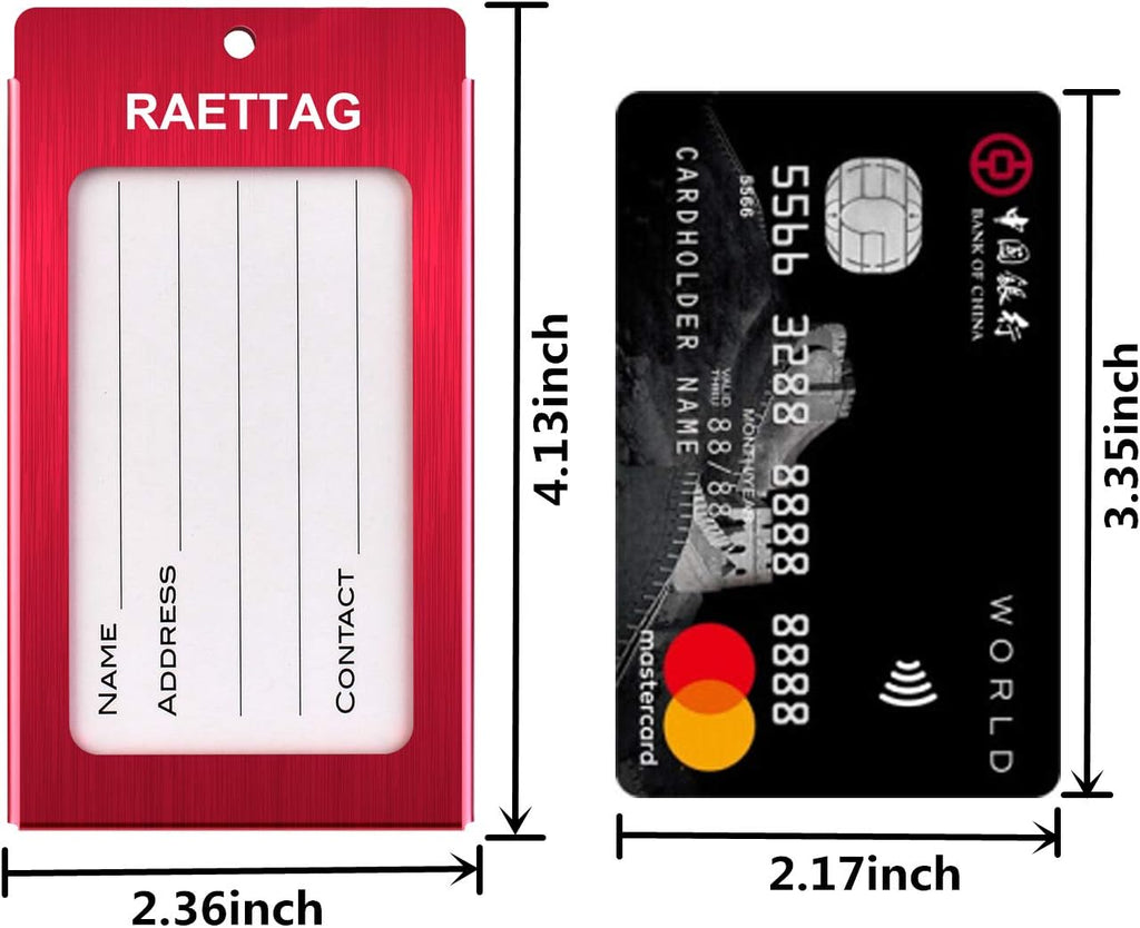 Luggage Tags Metal Suitcase Tags Travel Bag ID Identifier Luggage Tag (Red 4Pack)